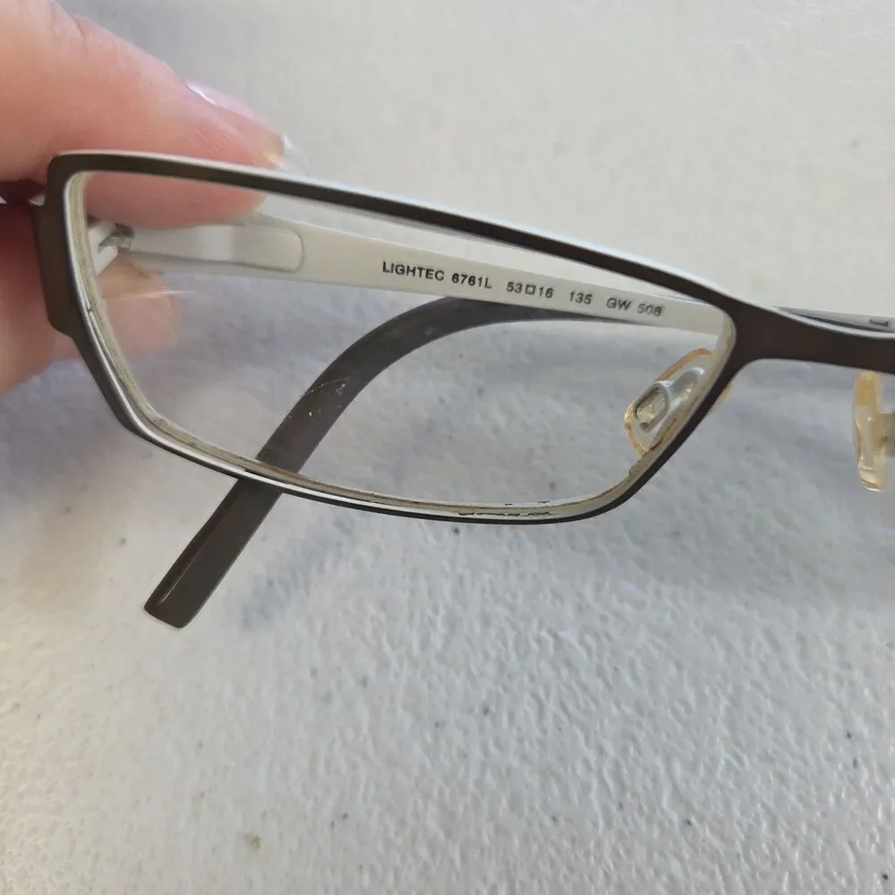 Morel France Eyeglass Frame LIGHTEC 6761L 53-16-135 GW 508 Dark Grey White